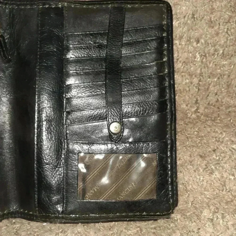 MANCINI-Fine Leather Goods-Unisex Black Crossbody Clutch Organizer-Excellent